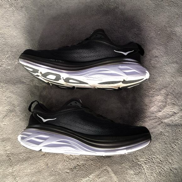 Hoka One One Men\'s Bondi 8‎ Black/White Running Shoes 1127952 BWHT Size 10 B main image 5